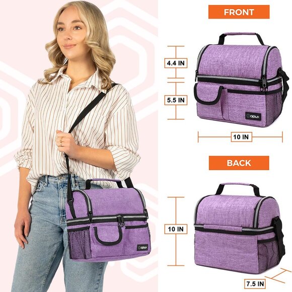 Lunch Bag Women Insulated, Adult Lunch Box Cooler, Lunch Box for Men, Dual Compa - Picture 3 of 9